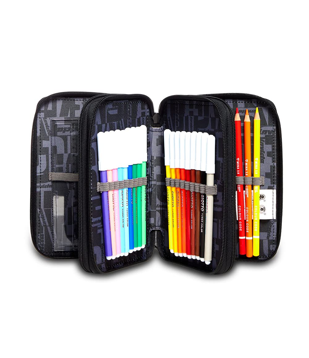 invicta-astuccio-scuola-3-zip-con-accessori-completi image 2