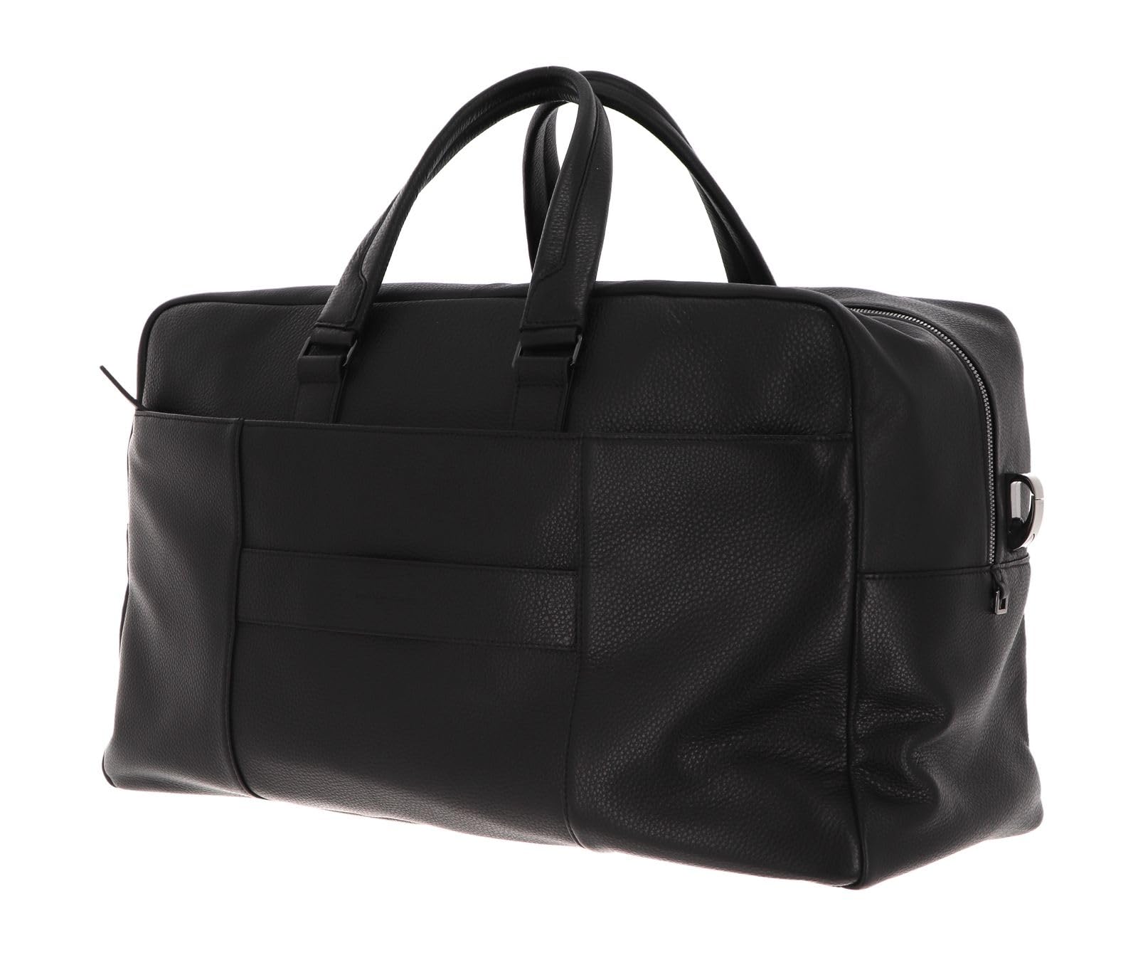 piquadro-borsone-da-viaggio-in-pelle-porta-scarpe-50l-nero-con-vano-calzature image 4