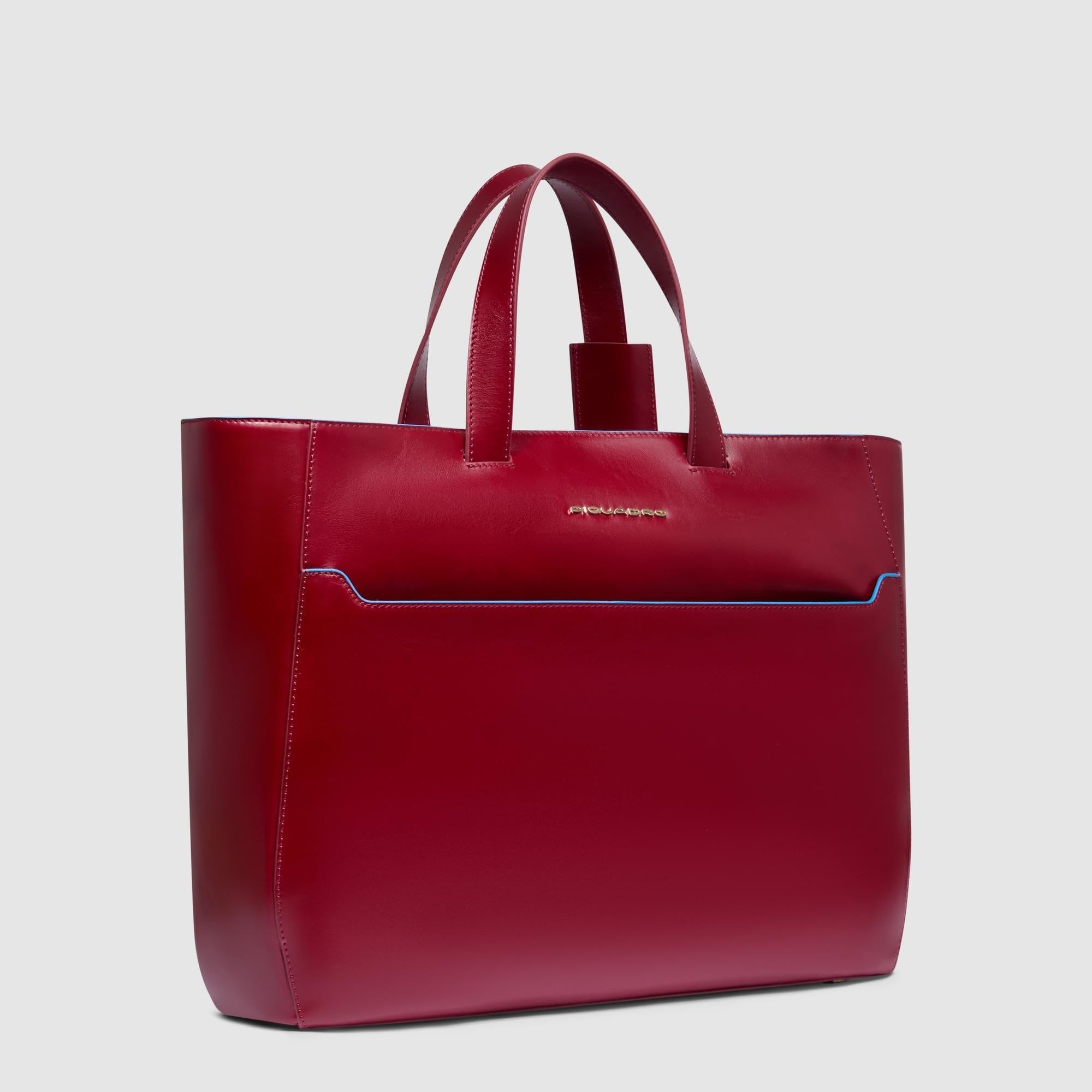 piquadro-tote-bag-in-pelle-donna-linea-blue-square-con-porta-pc-e-scomparto-ipad image 2