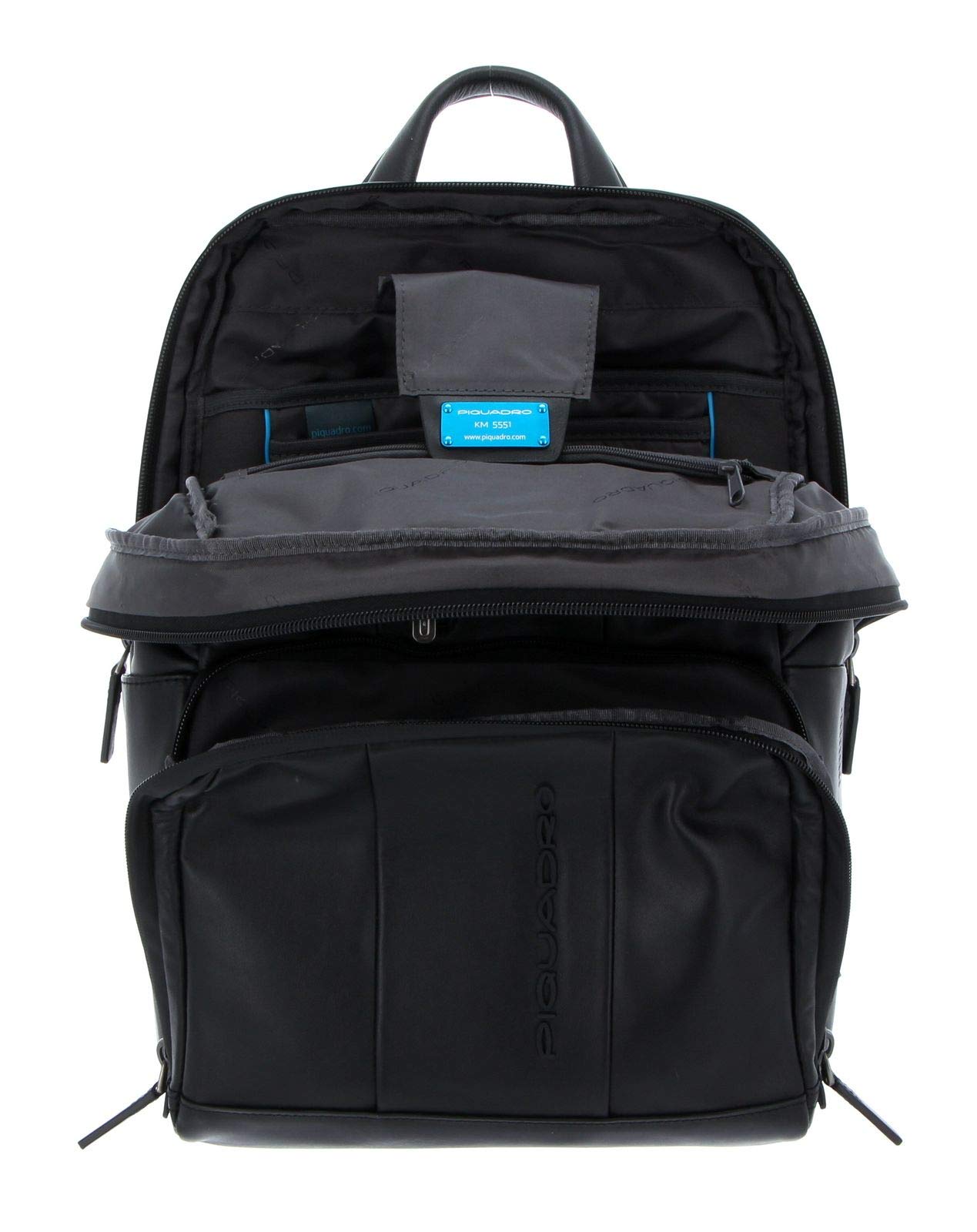 piquadro-zaino-urban-in-pelle-porta-pc-15-6-nero-con-spallacci-imbottiti-vani-or image 6