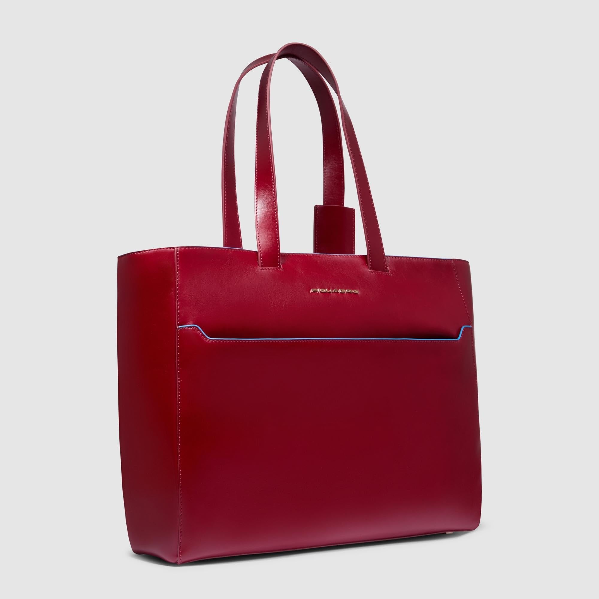 piquadro-tote-bag-in-pelle-donna-linea-blue-square-con-porta-pc-e-scomparto-ipad image 6