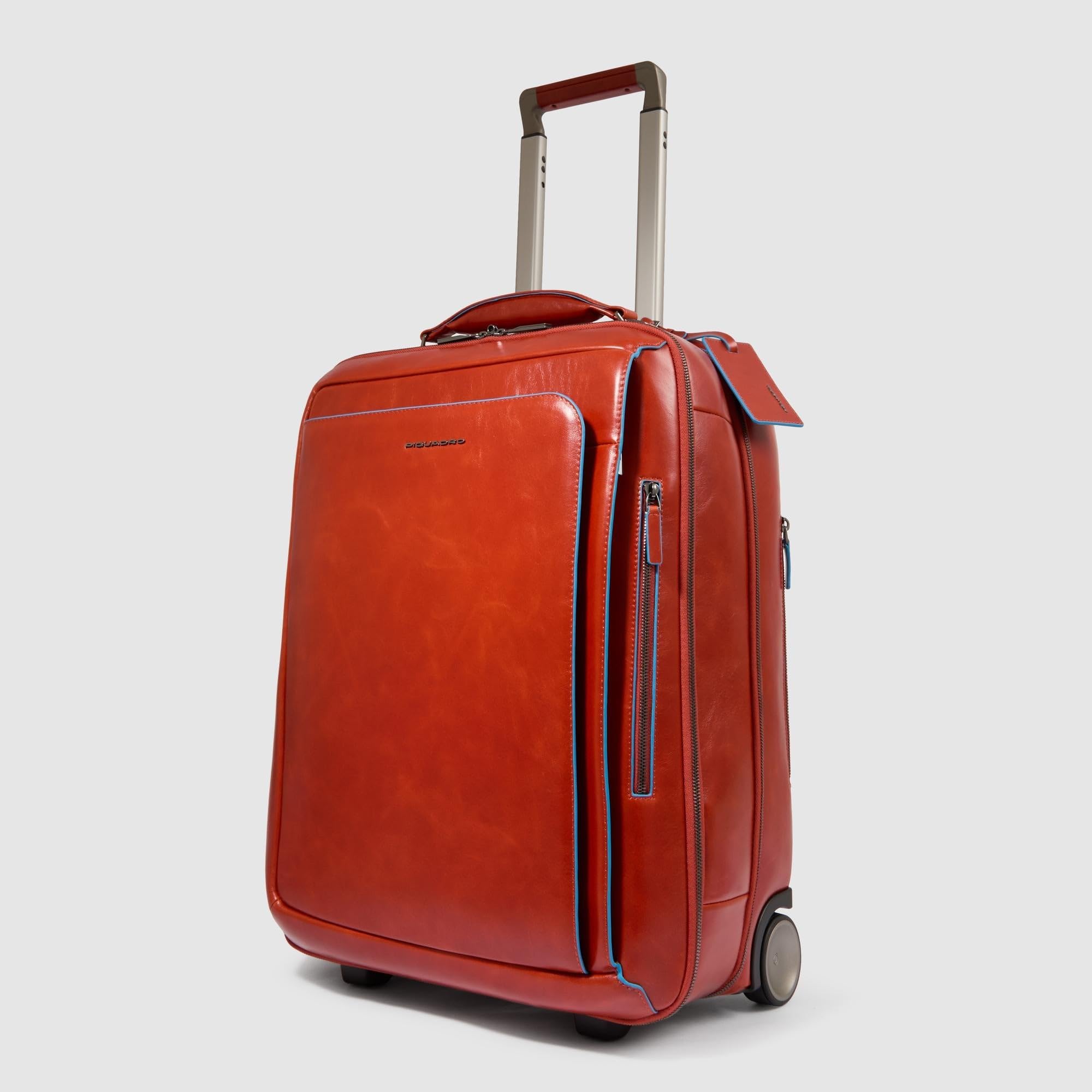 piquadro-trolley-cabina-porta-abiti-blue-square-in-pelle-unisex-colore-rame image 2