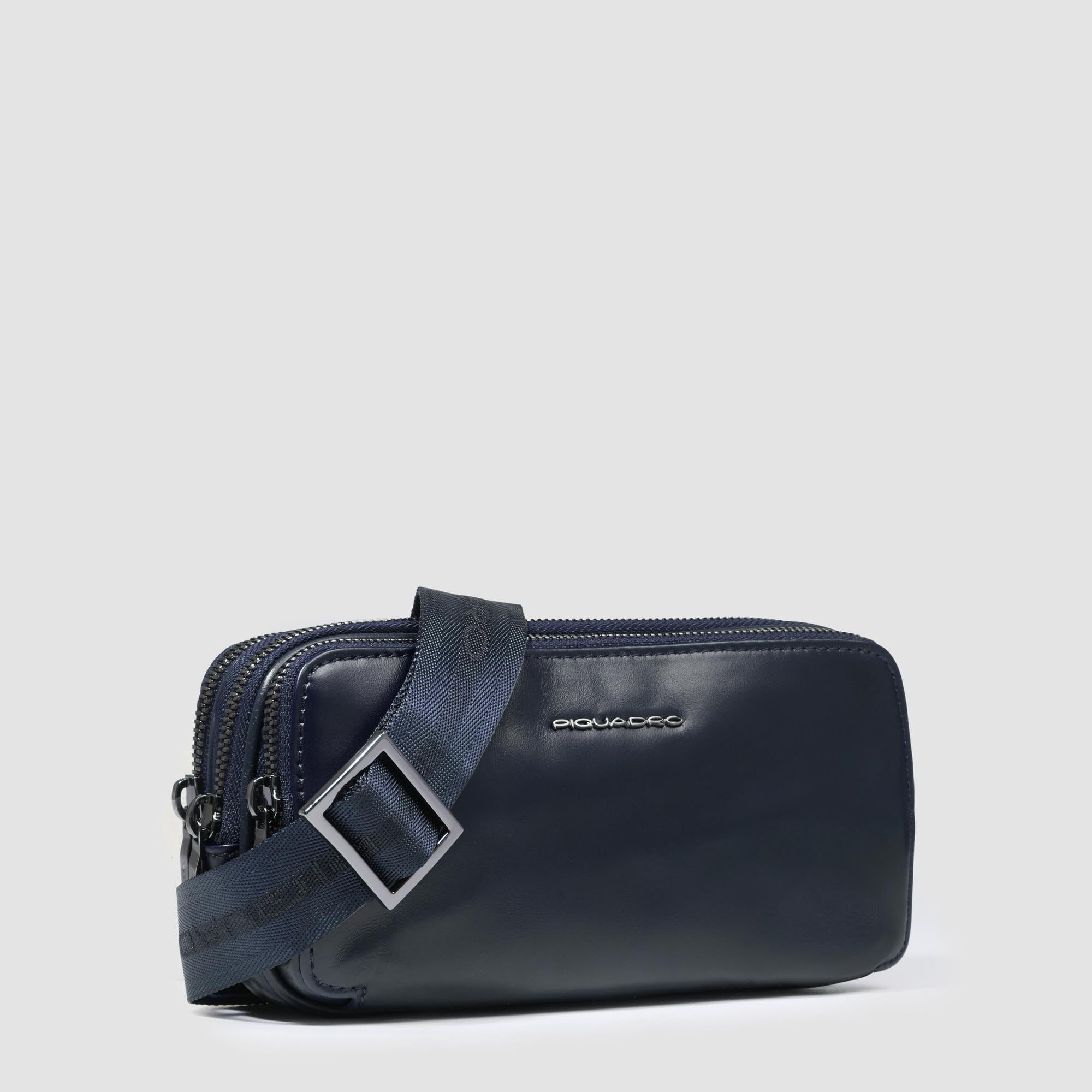 piquadro-pochette-3-scomparti-in-pelle-blu-notte-con-manico-rimovibile image 2