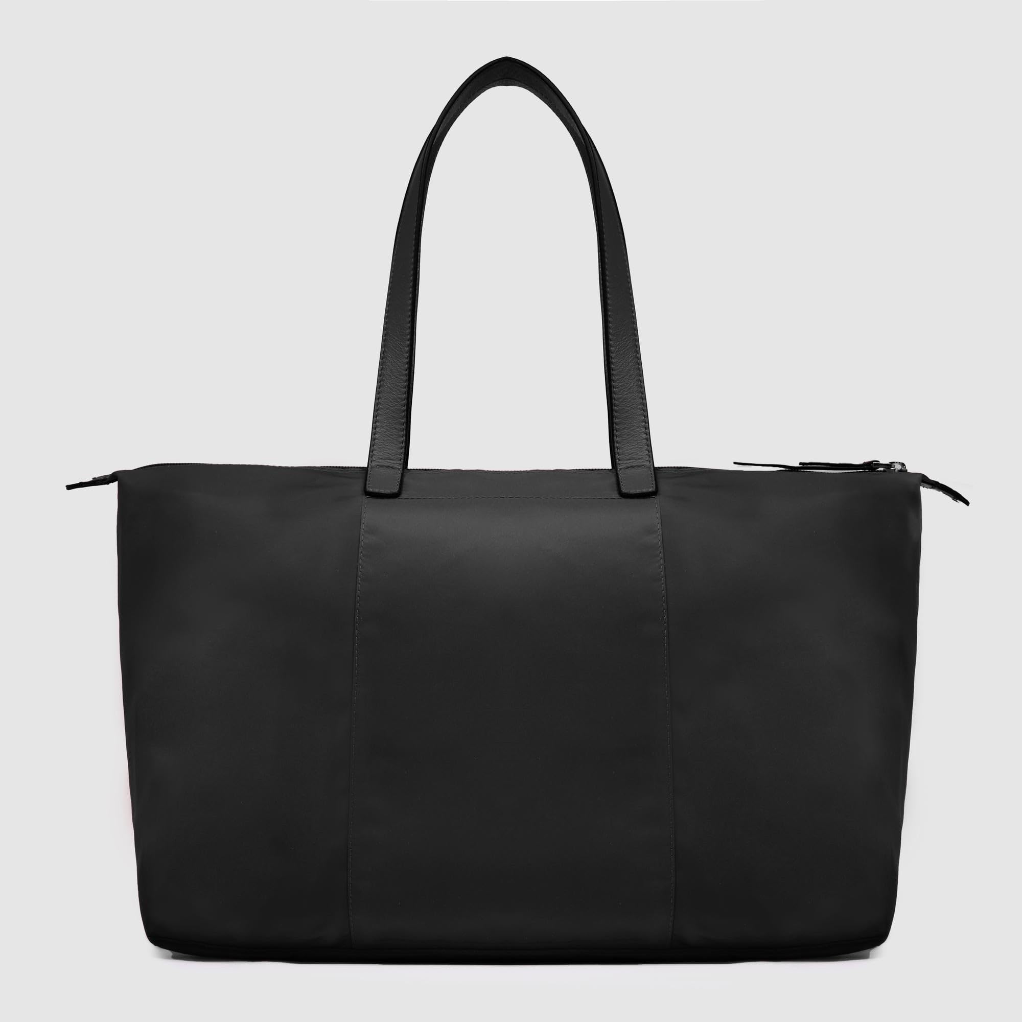 piquadro-borsa-pieghevole-porta-pc-15-6-in-pelle-e-tessuto-riciclato-donna-con-t image 3