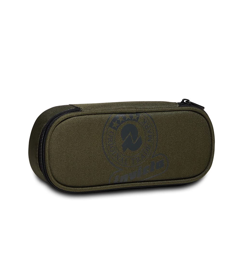 invicta-portapenne-scuola-round-plus-verde-militare-astuccio-ovale-con-elastici- image 1