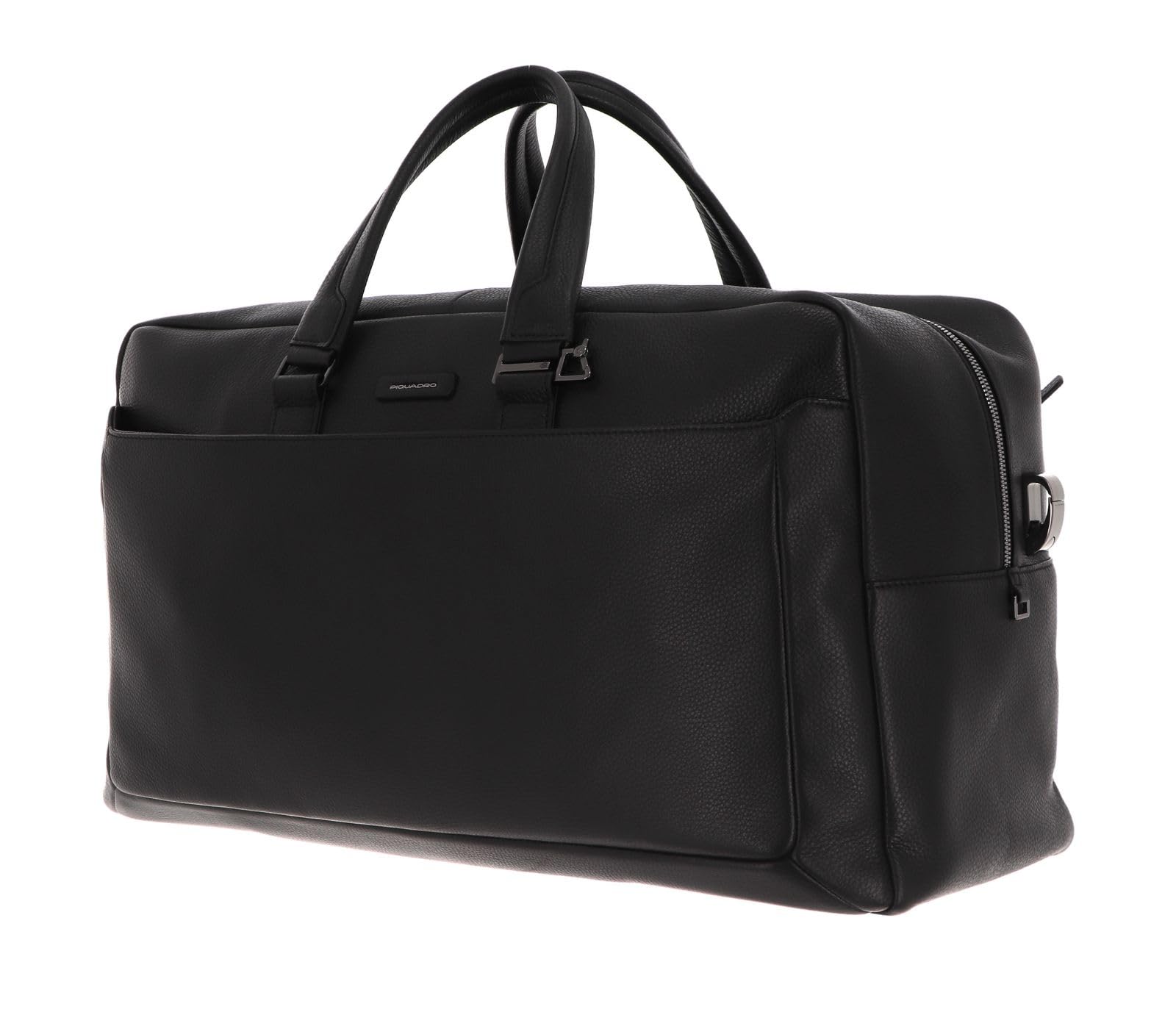 piquadro-borsone-da-viaggio-in-pelle-porta-scarpe-50l-nero-con-vano-calzature image 2