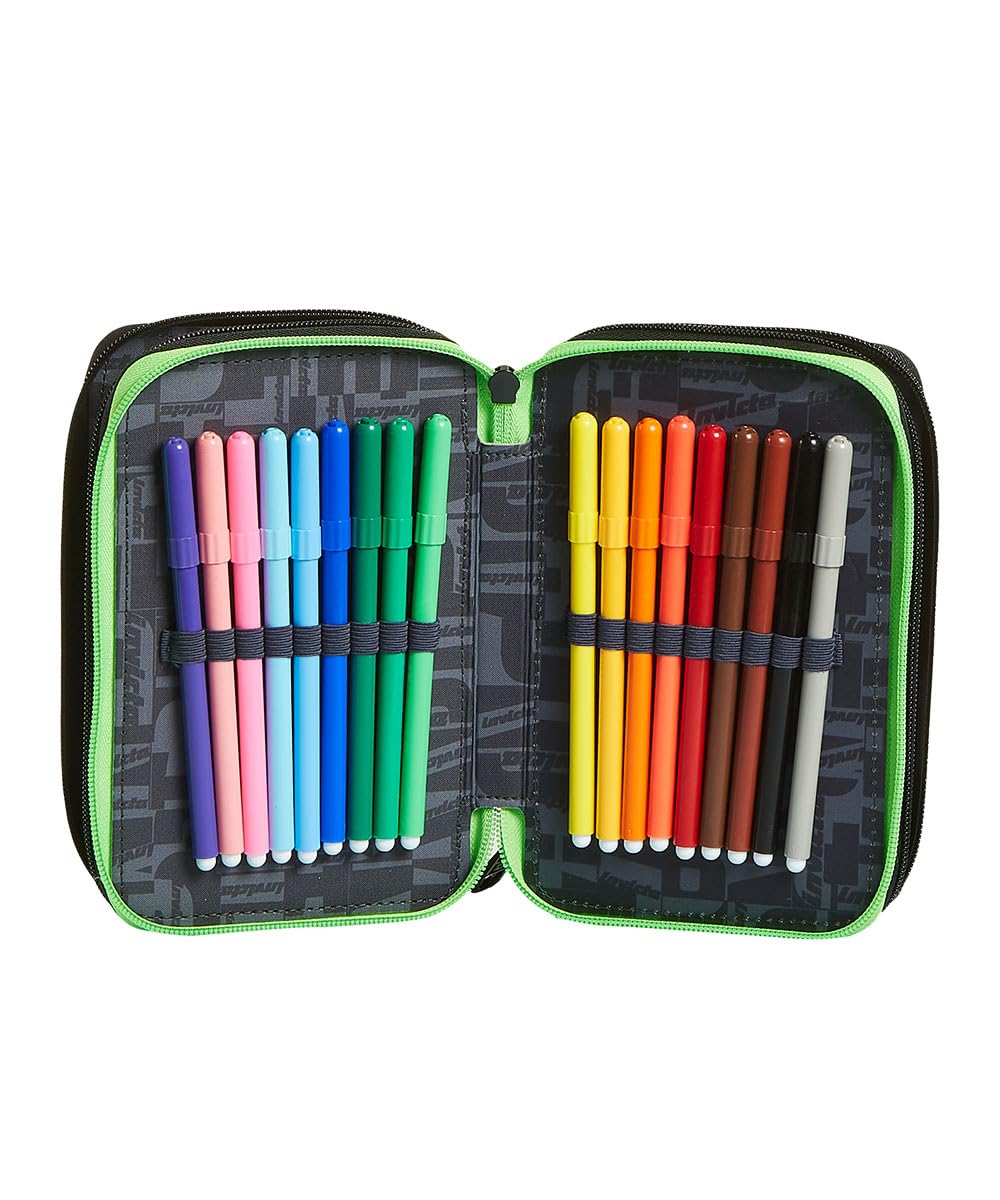 invicta-astuccio-3-zip-kupang-nero-verde-triplo-scomparto-37-pezzi image 4