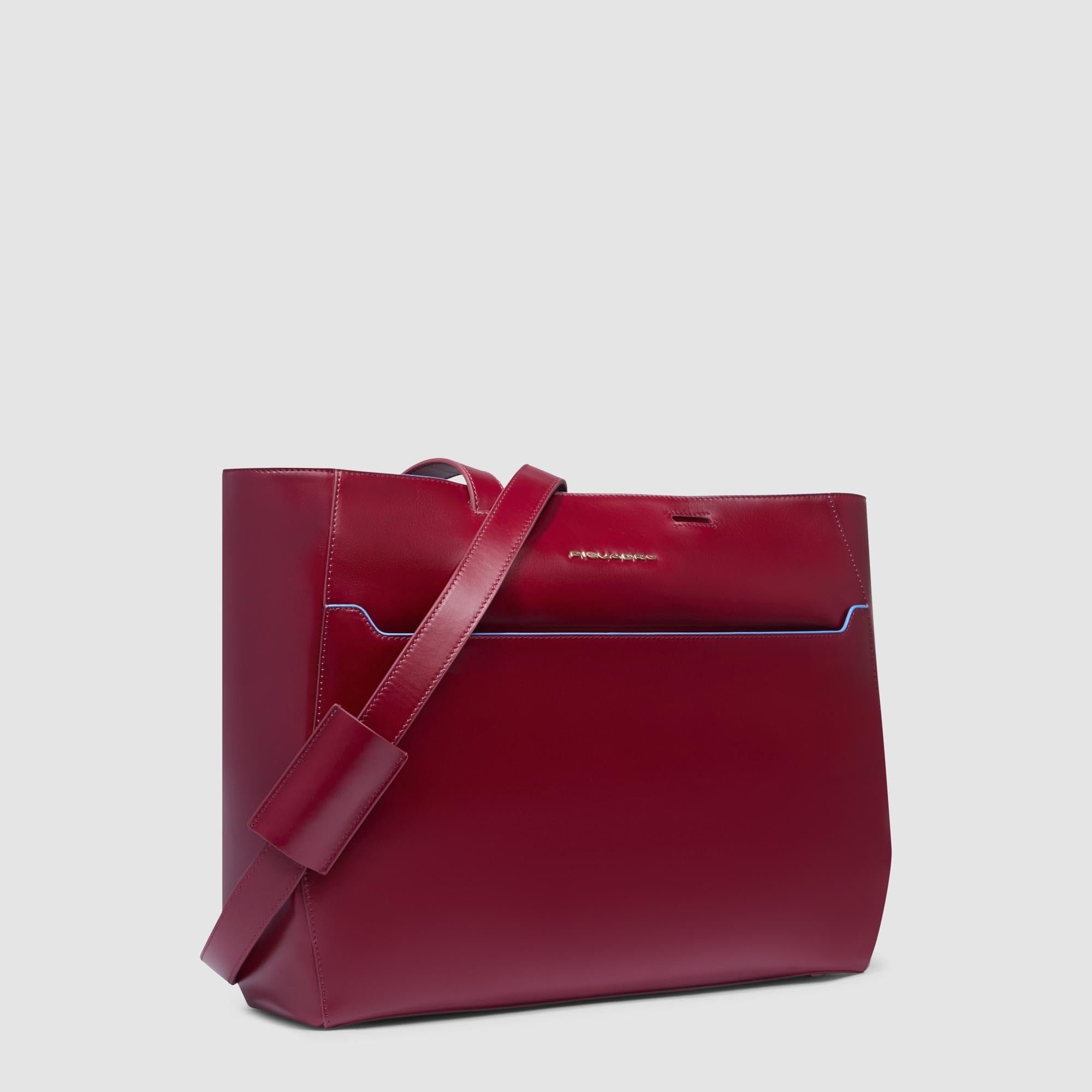 piquadro-tote-bag-in-pelle-donna-linea-blue-square-con-porta-pc-e-scomparto-ipad image 7