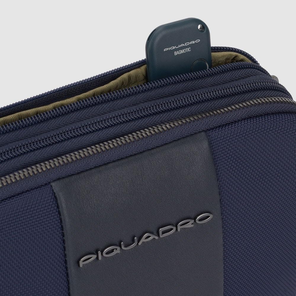 piquadro-pochette-3-scomparti-portacarte-blu-tessuto-riciclato image 3