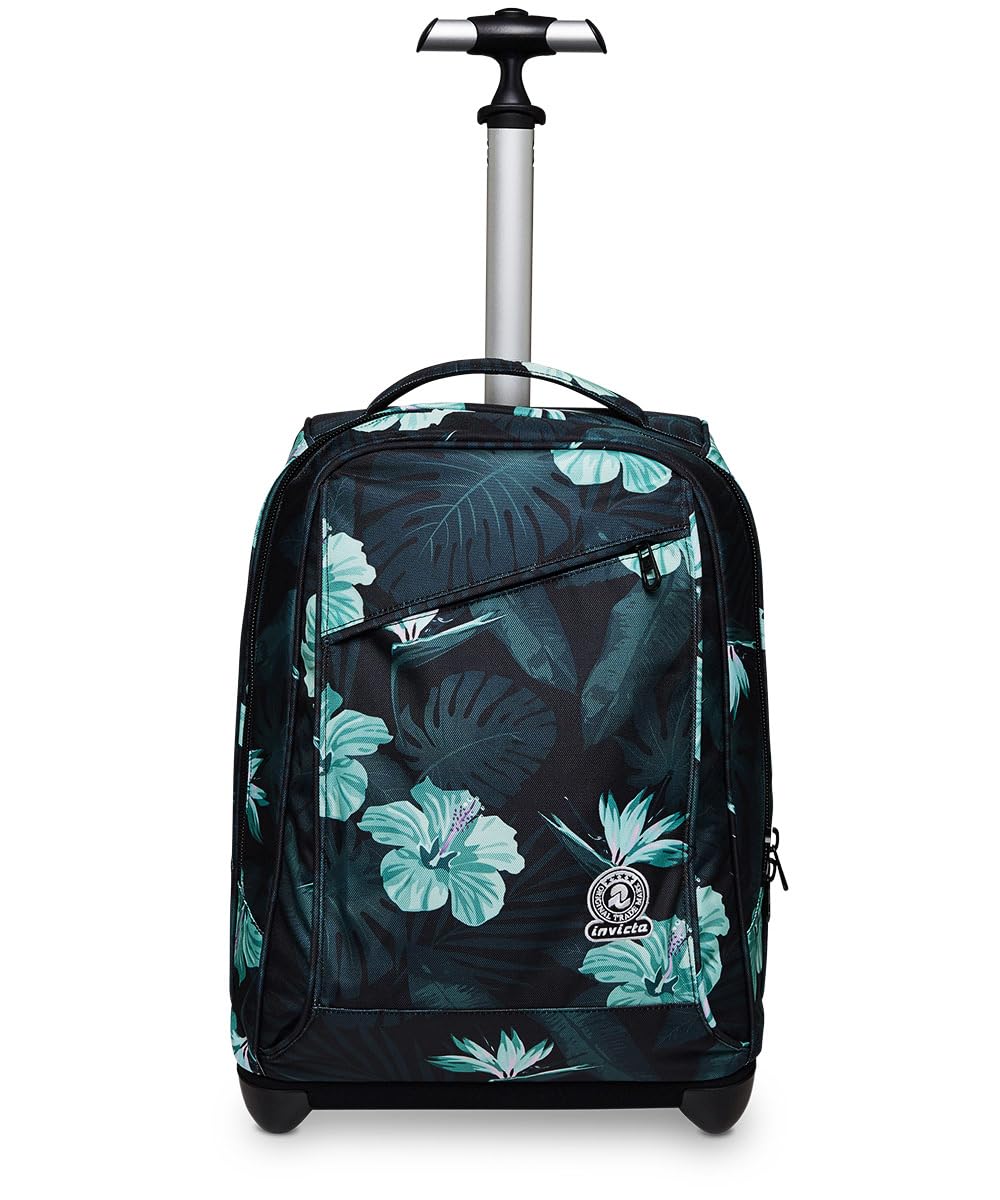 invicta-trolley-scuola-fantasy-hibiscus-2-in-1-con-spallacci-per-uso-zaino-azzur image 2