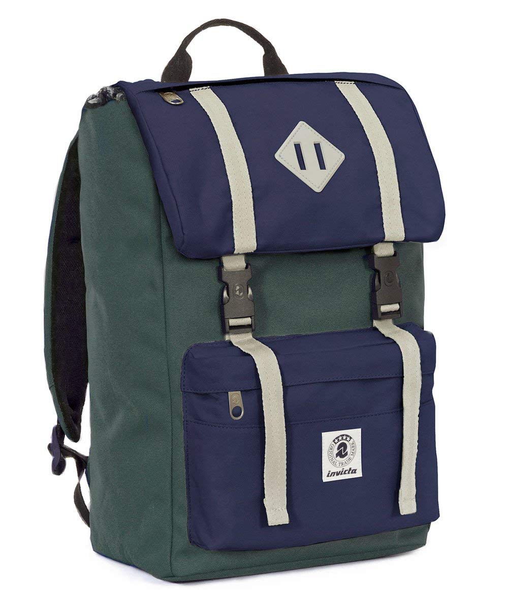 invicta-zaino-shot-pack-americano-28-litri-verde-blu-con-vano-laptop image 1