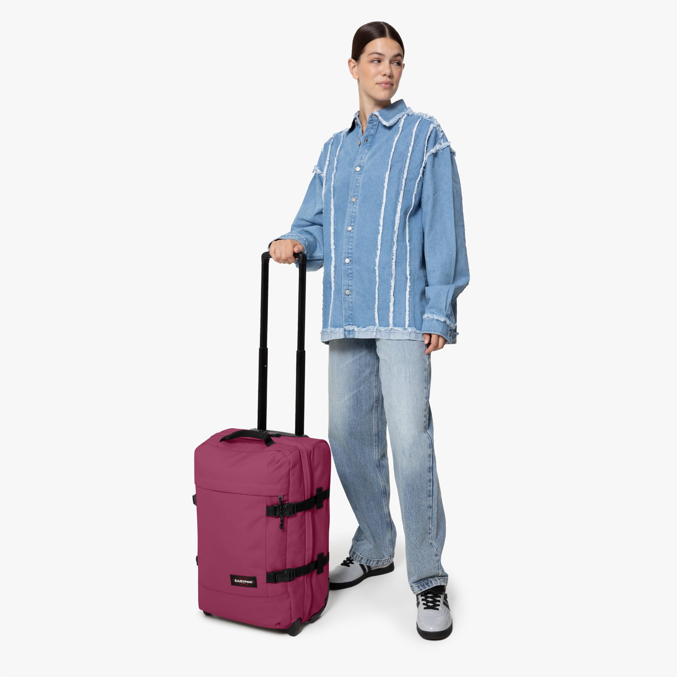 eastpak-tranverz-s-trolley-cabina-42l-wine-burgundy-con-doppio-scomparto-tsa-loc image 7