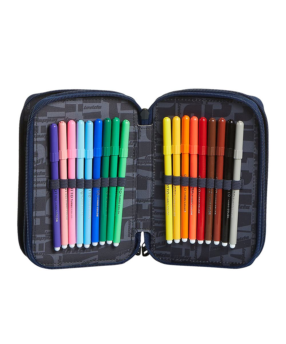 invicta-astuccio-3-zip-completo-di-penne-e-pennarelli-blu image 4