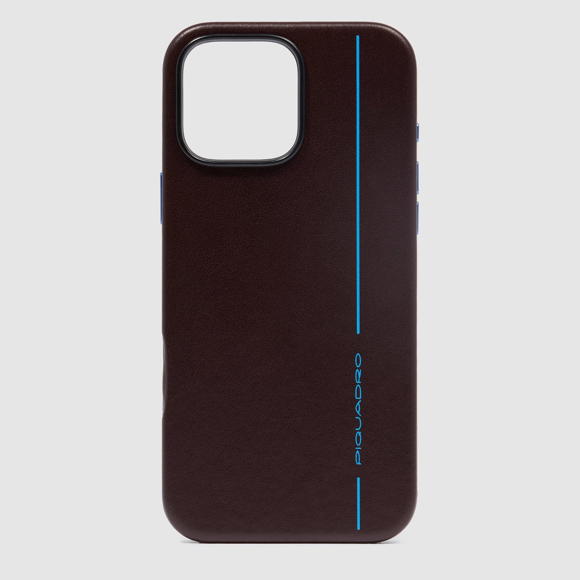 piquadro-custodia-in-pelle-per-iphone-16-pro-max-6-9-blue-square-mogano image 1