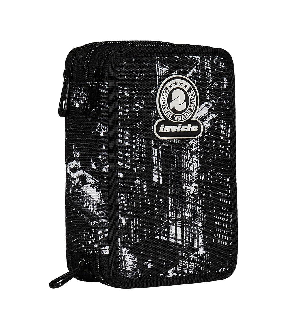 invicta-astuccio-scuola-3-zip-fantasy-nero image 1