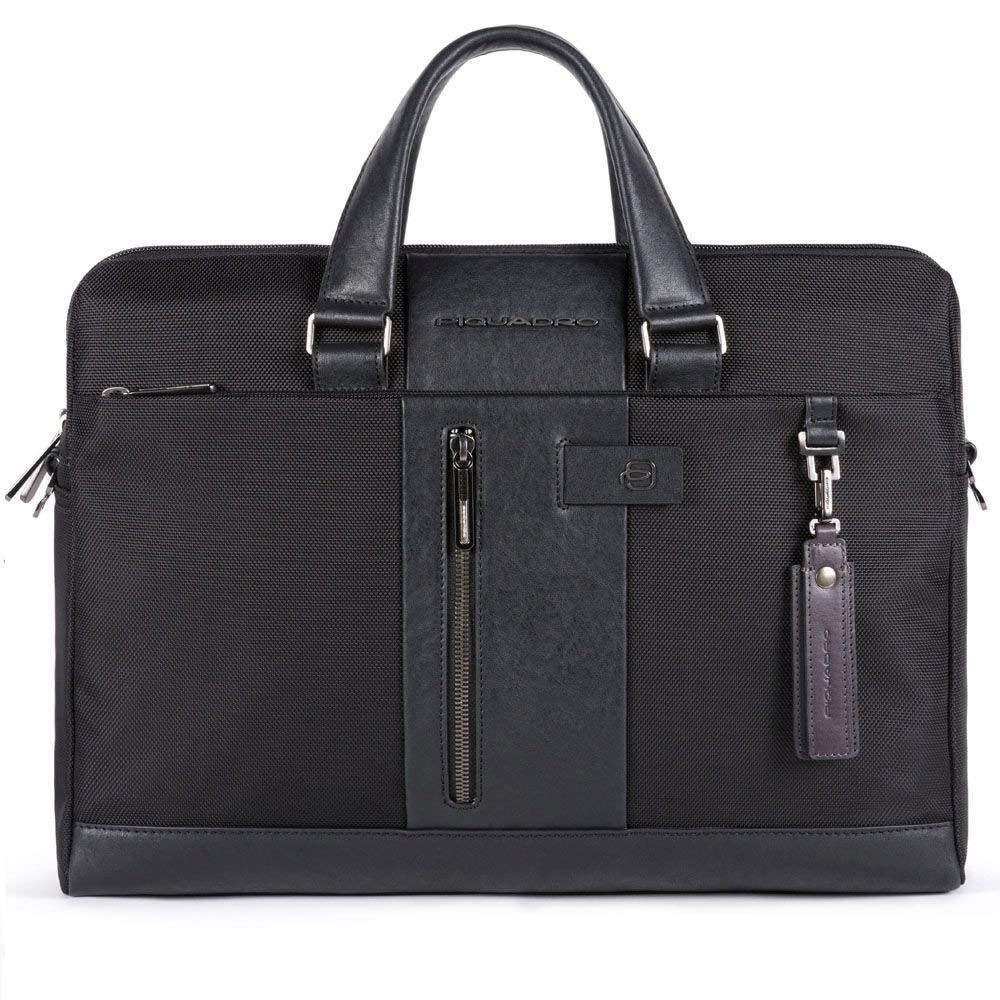 piquadro-borsa-da-lavoro-porta-pc-15-6-in-pelle-e-tessuto-uomo image 1