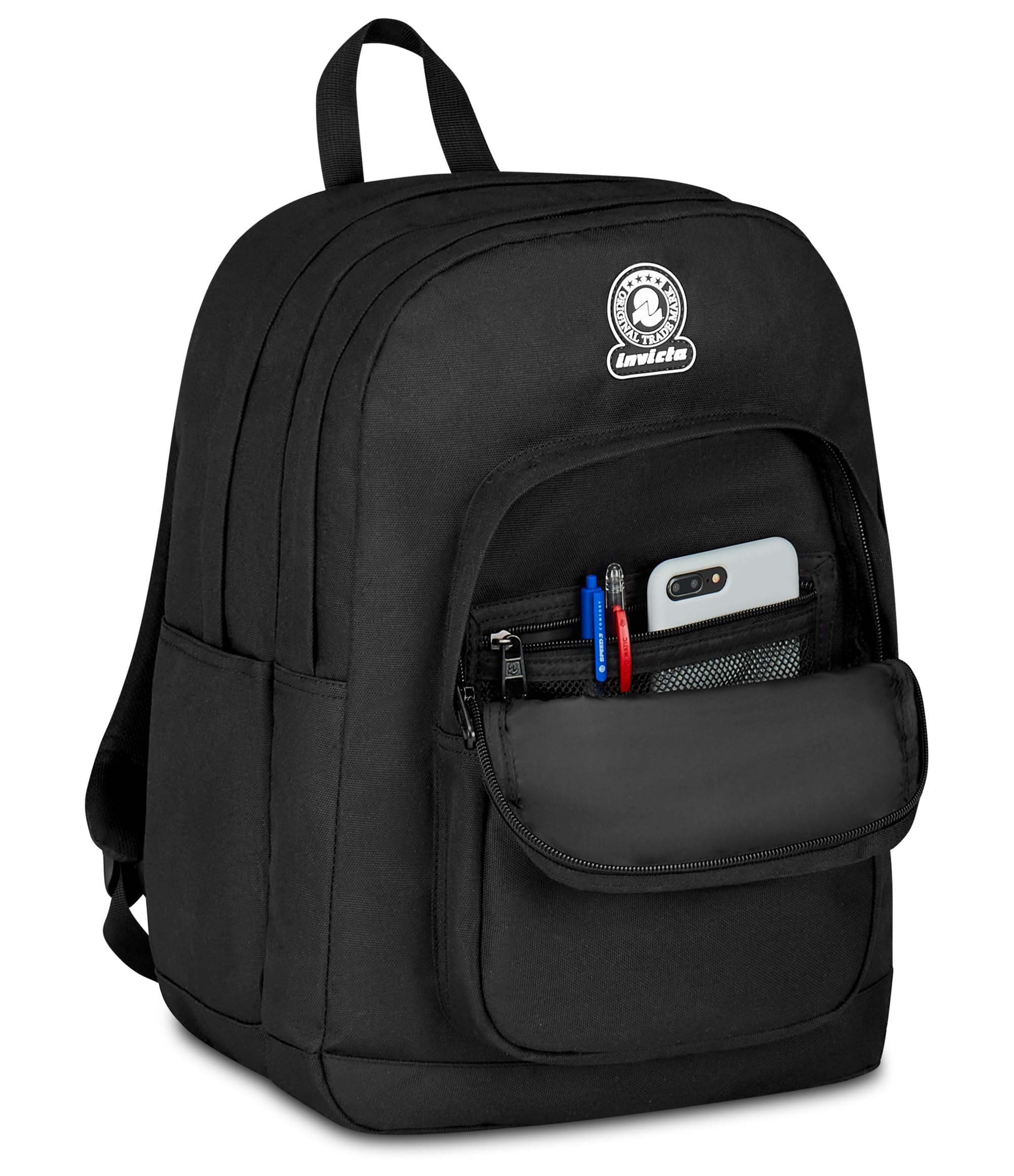 invicta-zaino-dial-solid-nero-con-tasca-porta-pc-e-porta-borraccia-capienza-34l- image 5