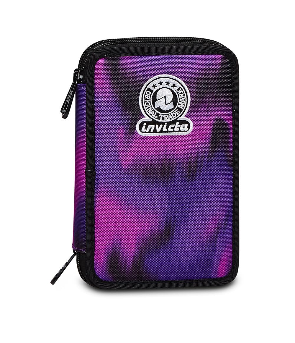 invicta-astuccio-scuola-3-zip-fantasy-viola-completo-di-44-pezzi-per-bambine-e-r image 7