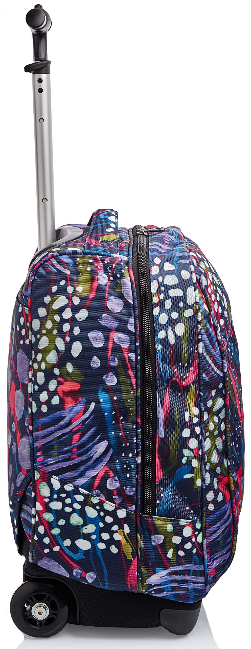 invicta-trolley-scuola-2-in-1-abstract-jungle-blu-35-litri-zaino-e-trolley image 3