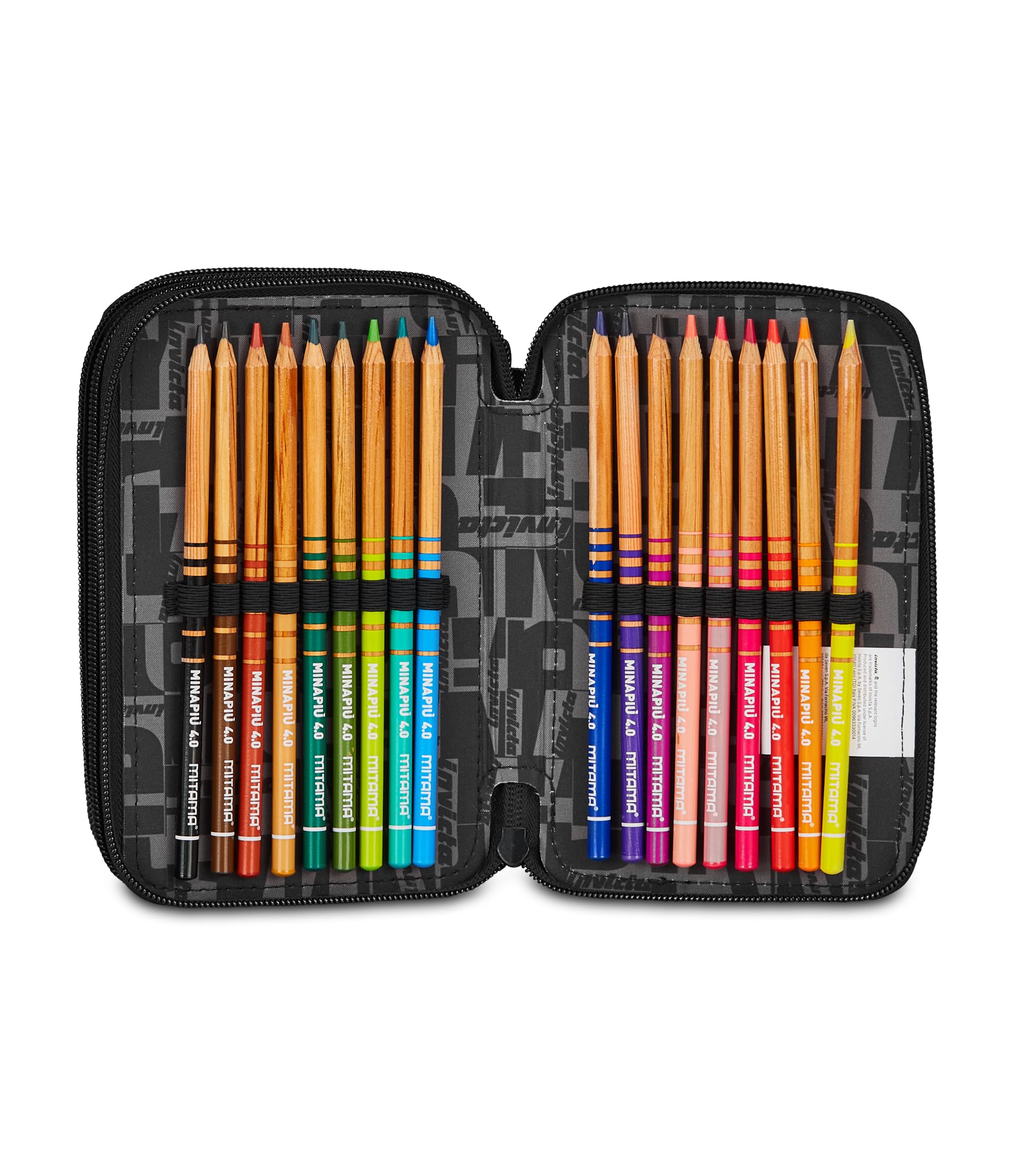 invicta-astuccio-scuola-3-zip-fantasy-nero-con-penne-e-matite-incluse-triplo-sco image 5