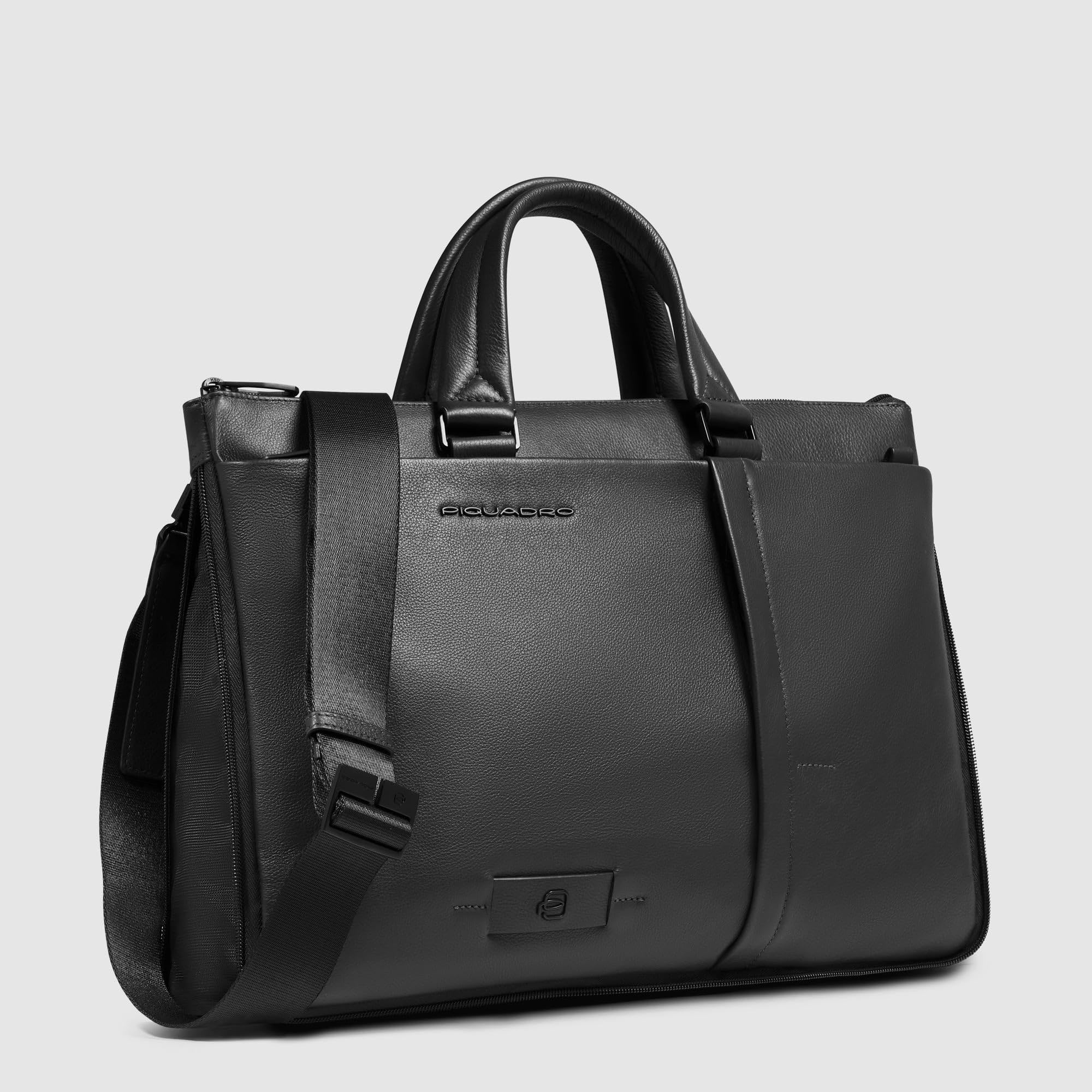 piquadro-borsa-lavoro-compatta-porta-pc-15-6-in-pelle-uomo-nero image 2