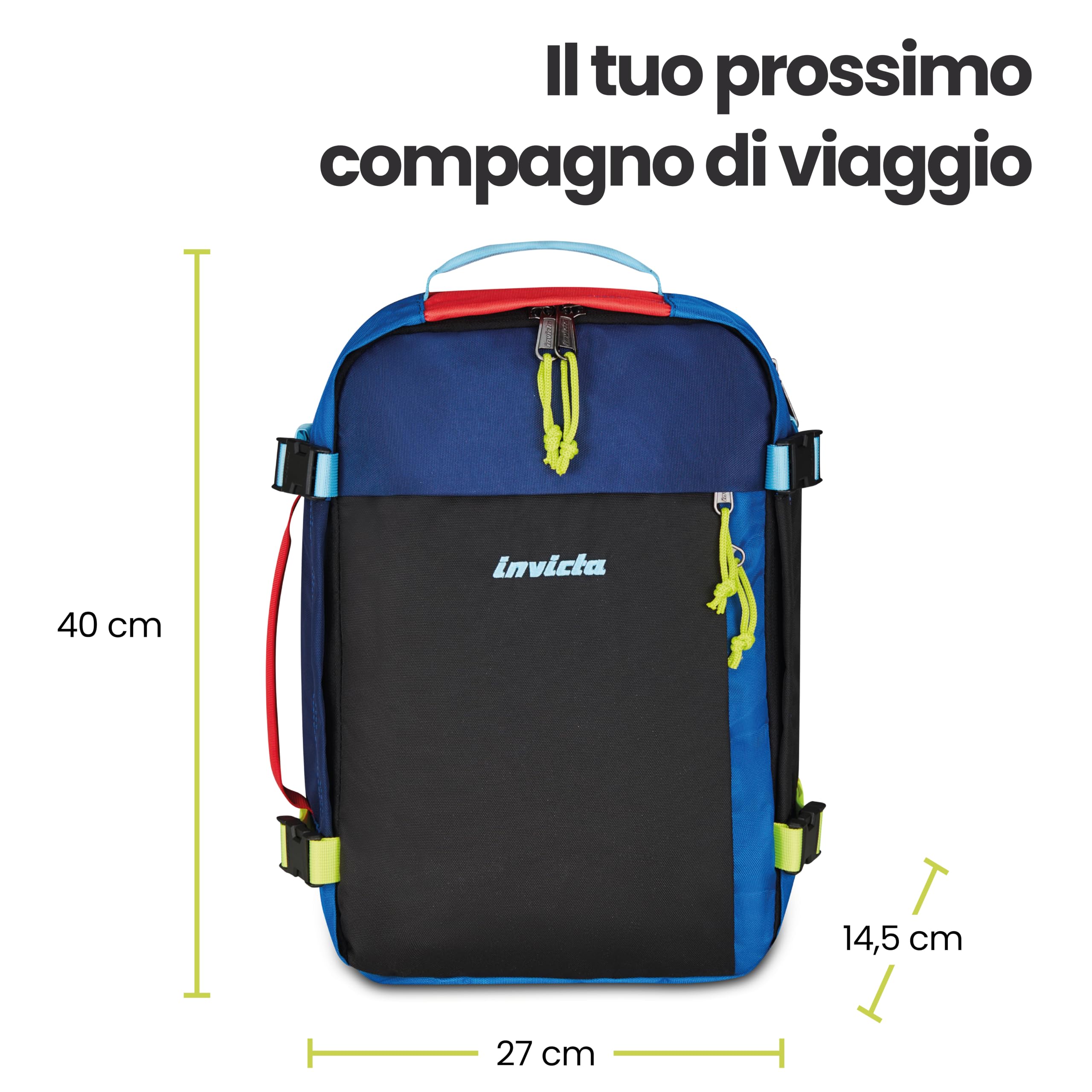 invicta-packly-zaino-18l-bagaglio-a-mano-aereo-con-tasca-pc-15-6-e-trolley-strap image 2