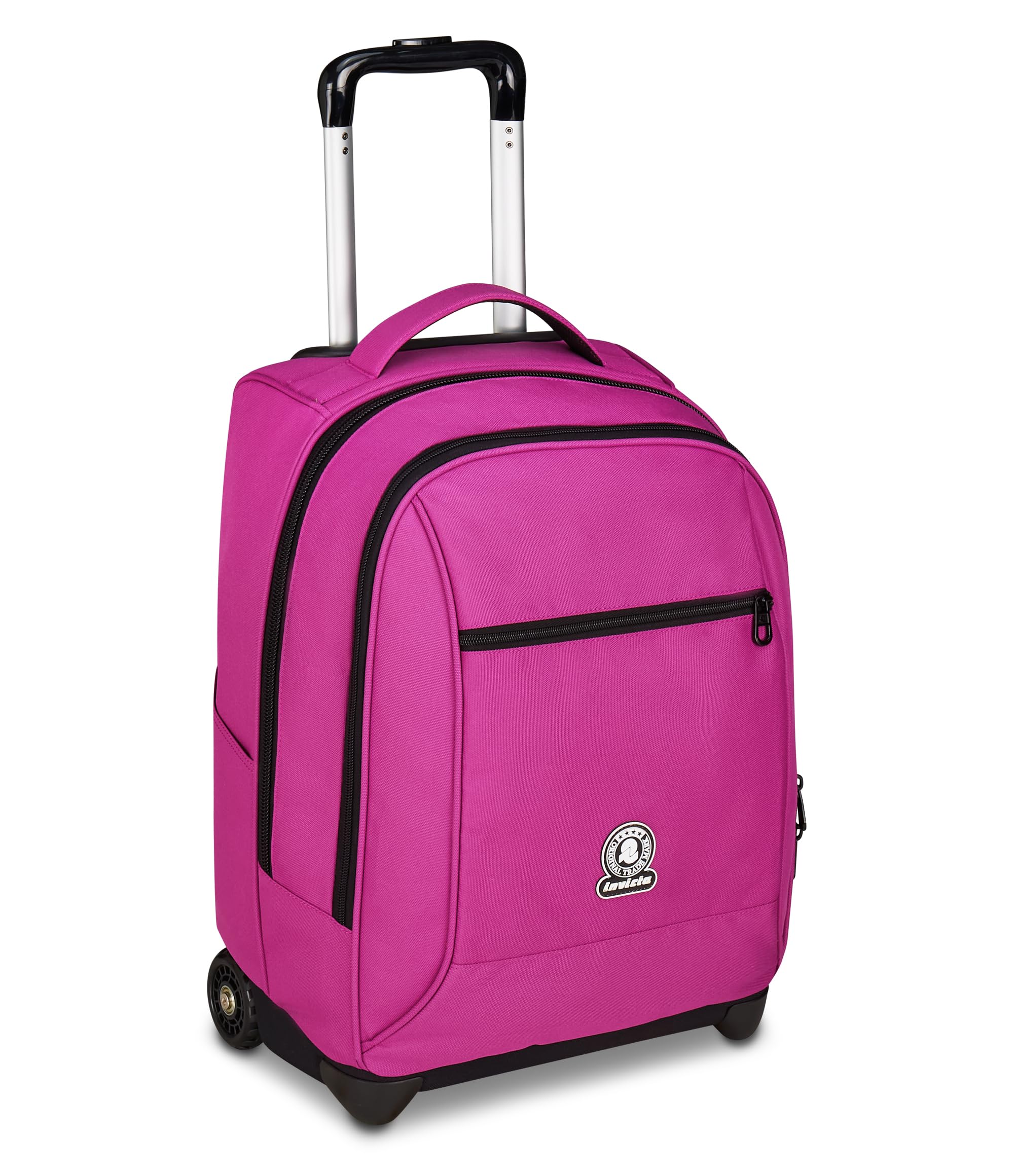 invicta-trolley-scuola-new-benin-solid-fucsia-2-in-1-trolley-e-zaino image 1