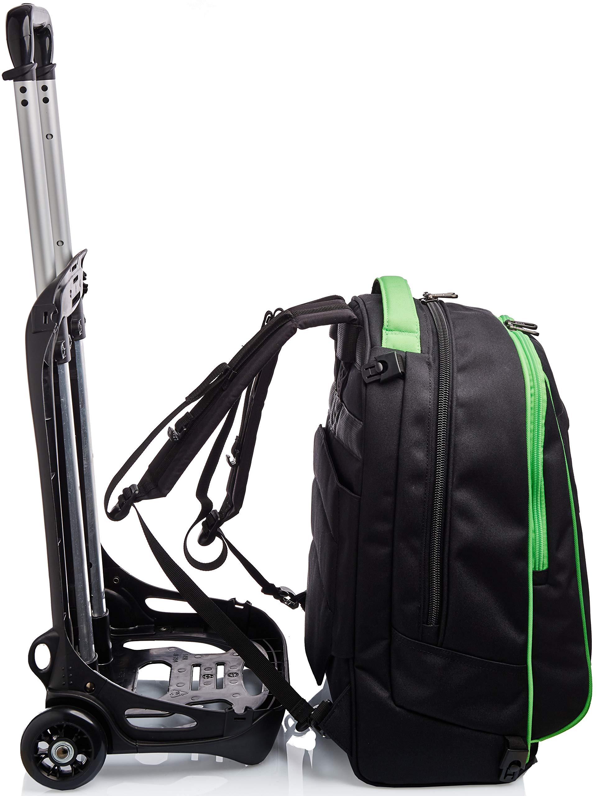 invicta-trolley-scuola-tech-3-in-1-nero-verde-con-zaino-sganciabile-e-crossover- image 6