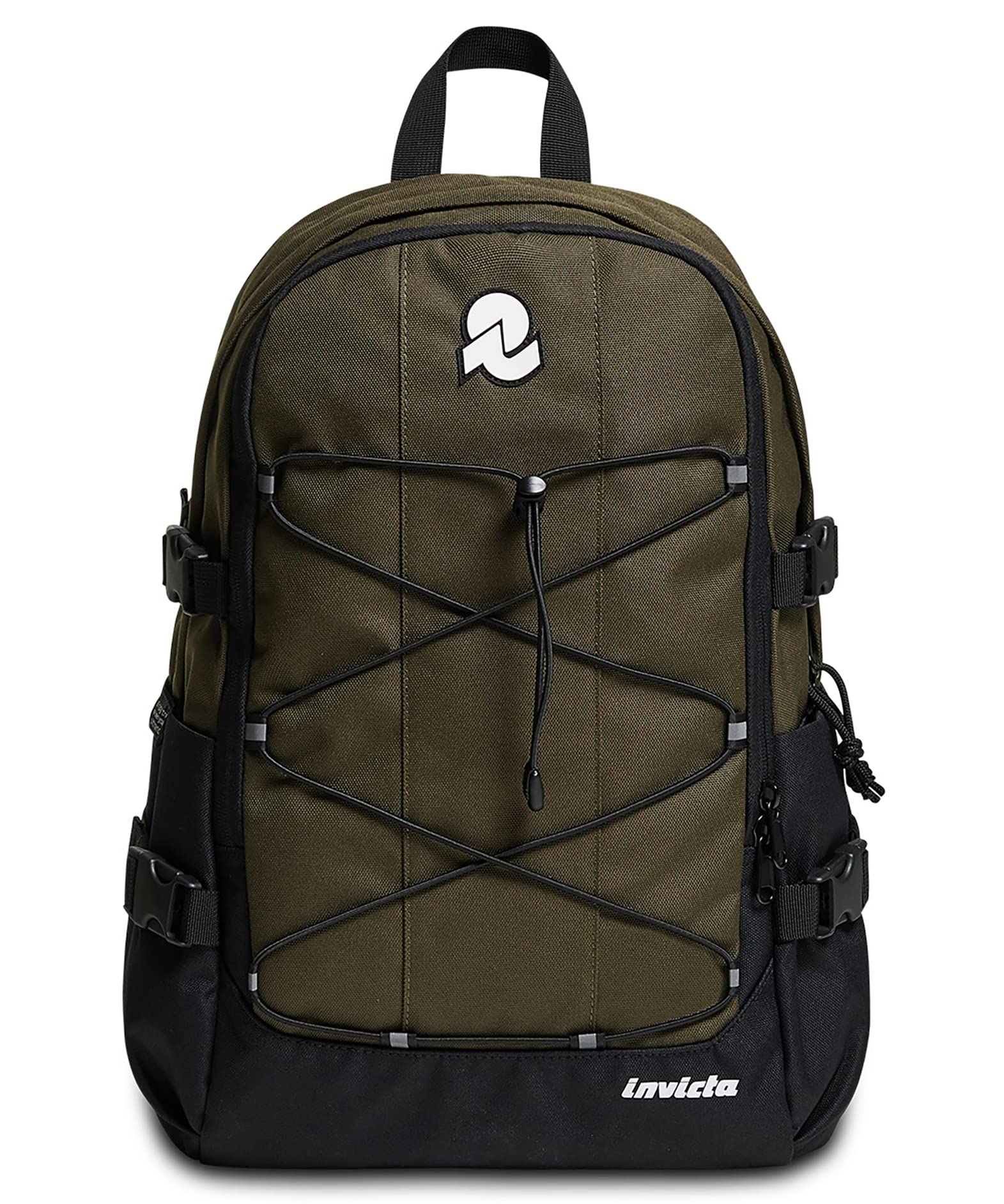 zaino-invicta-act-verde-militare-27l-con-volume-regolabile-e-tasca-laptop image 1