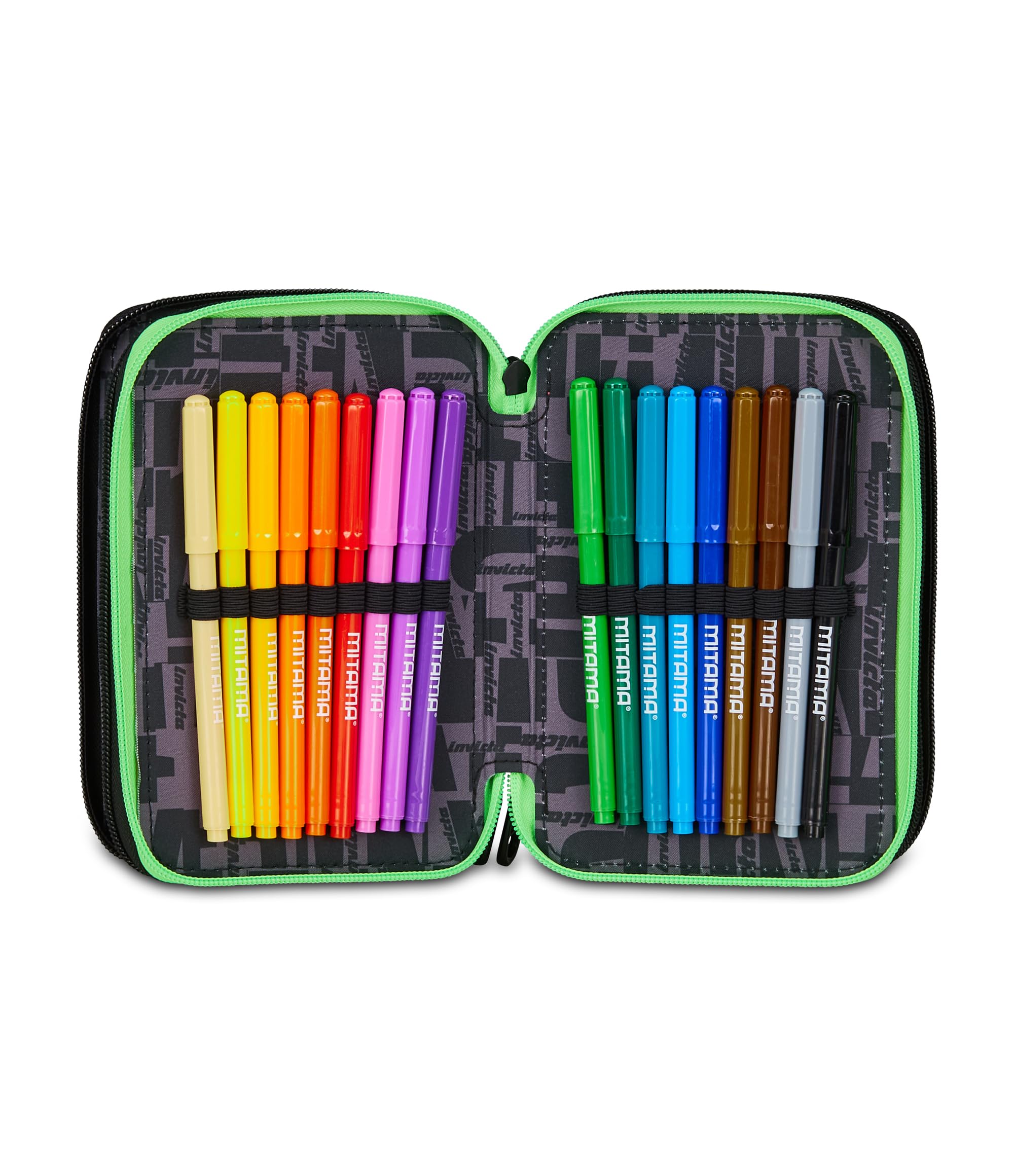 invicta-astuccio-scuola-3-zip-fantasy-blu-portapenne-triplo-scomparto-con-penne- image 4