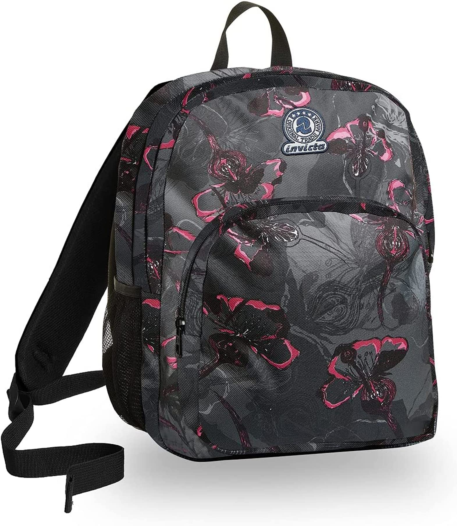 invicta-benin-m-zaino-28l-dark-bloom-nero-doppio-scomparto-per-scuola-e-tempo-li image 1