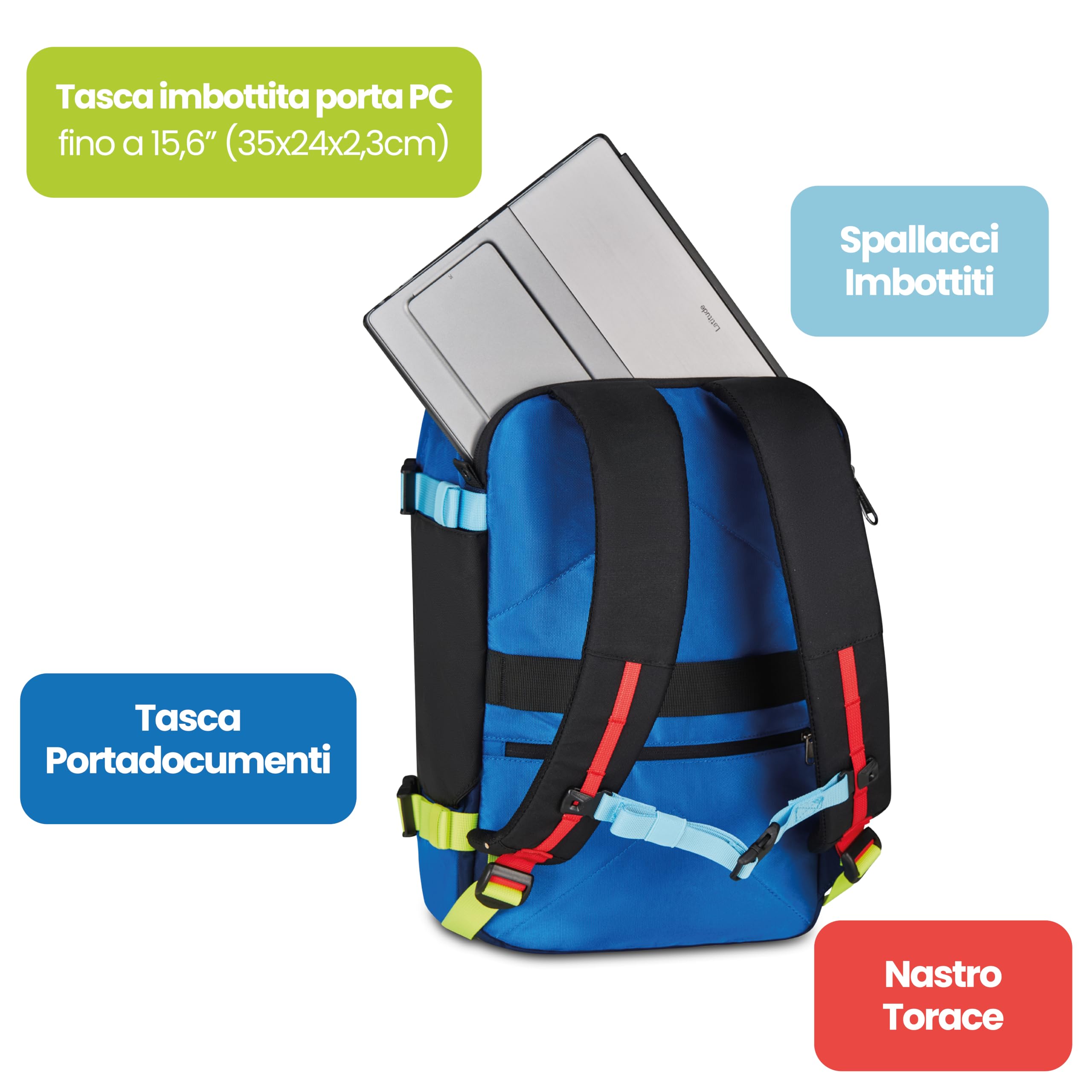 invicta-packly-zaino-18l-bagaglio-a-mano-aereo-con-tasca-pc-15-6-e-trolley-strap image 5