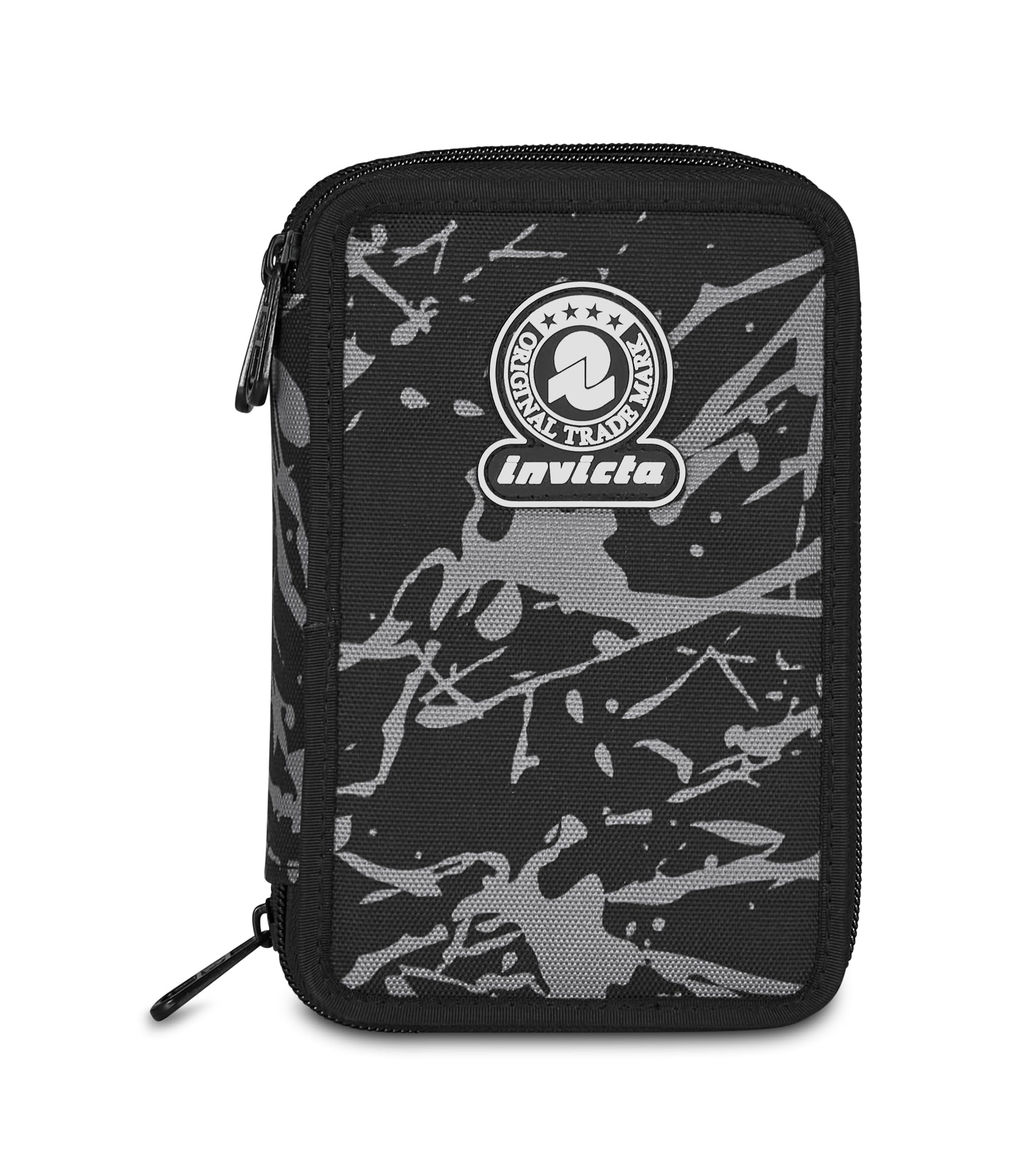 invicta-astuccio-scuola-3-zip-fantasy-nero-con-penne-e-matite-incluse-triplo-sco image 6
