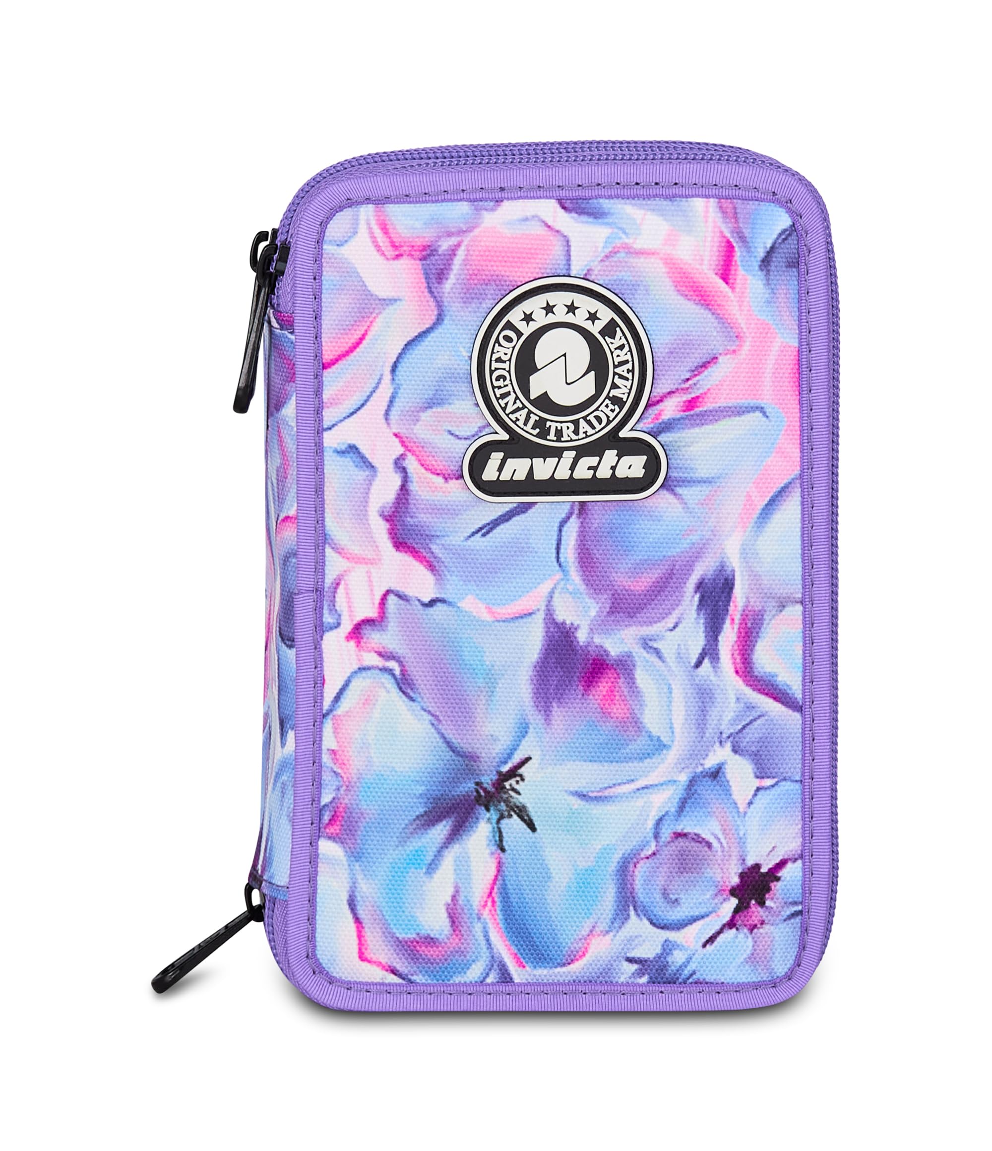 invicta-astuccio-scuola-3-zip-fantasy-lilla-portapenne-triplo-scomparto-con-acce image 5