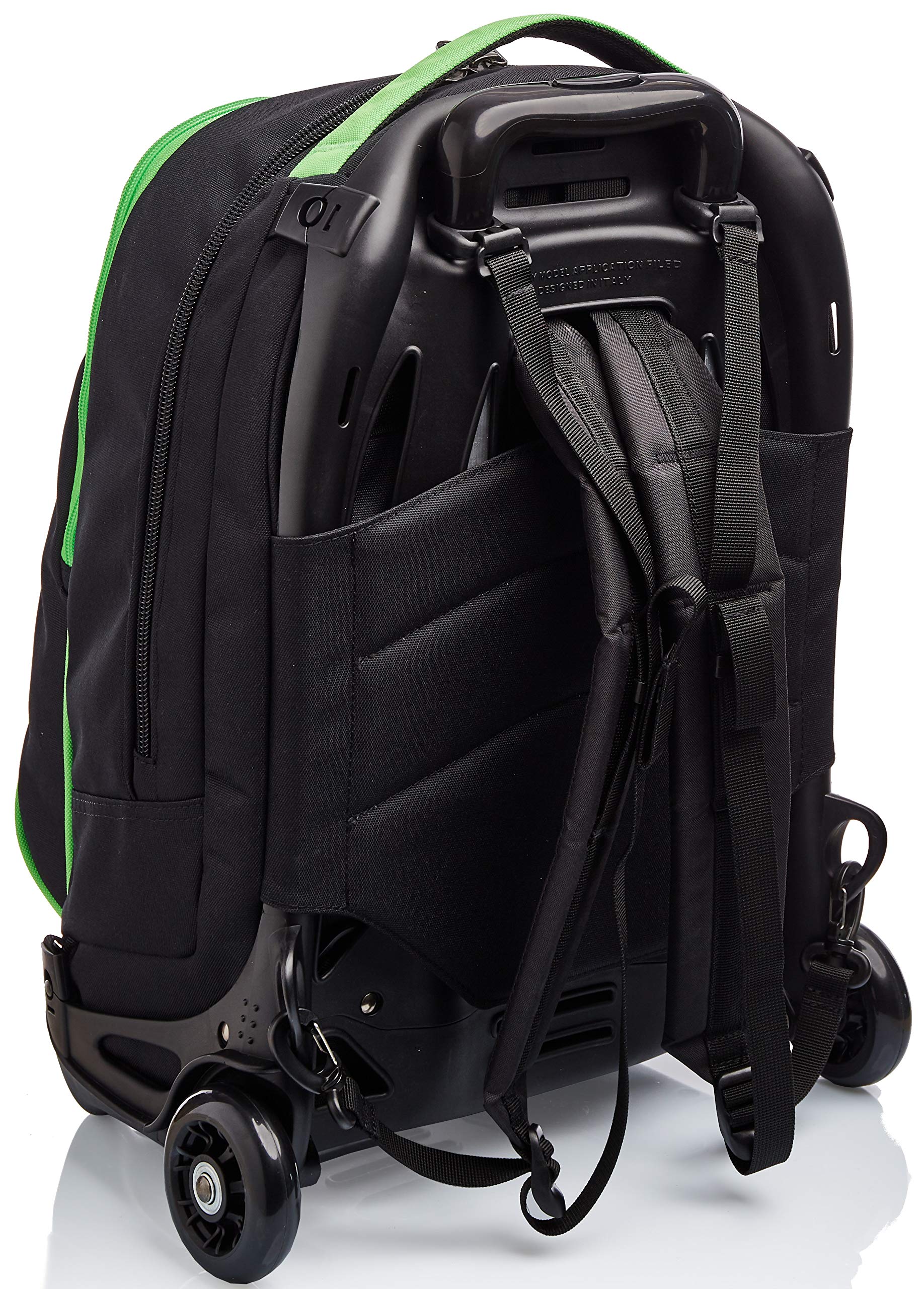 invicta-trolley-scuola-tech-3-in-1-nero-verde-con-zaino-sganciabile-e-crossover- image 5