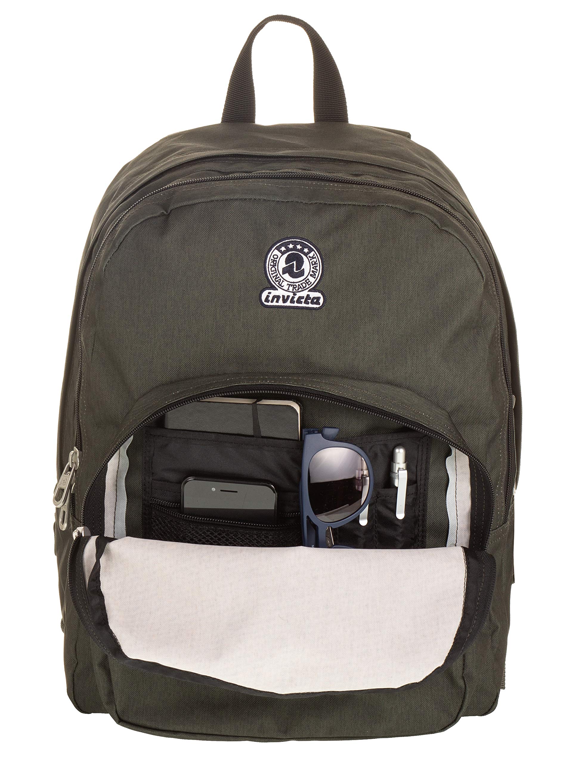 invicta-zaino-benin-m-eco-verde-28-litri-doppio-scomparto-tasca-porta-laptop-fin image 5