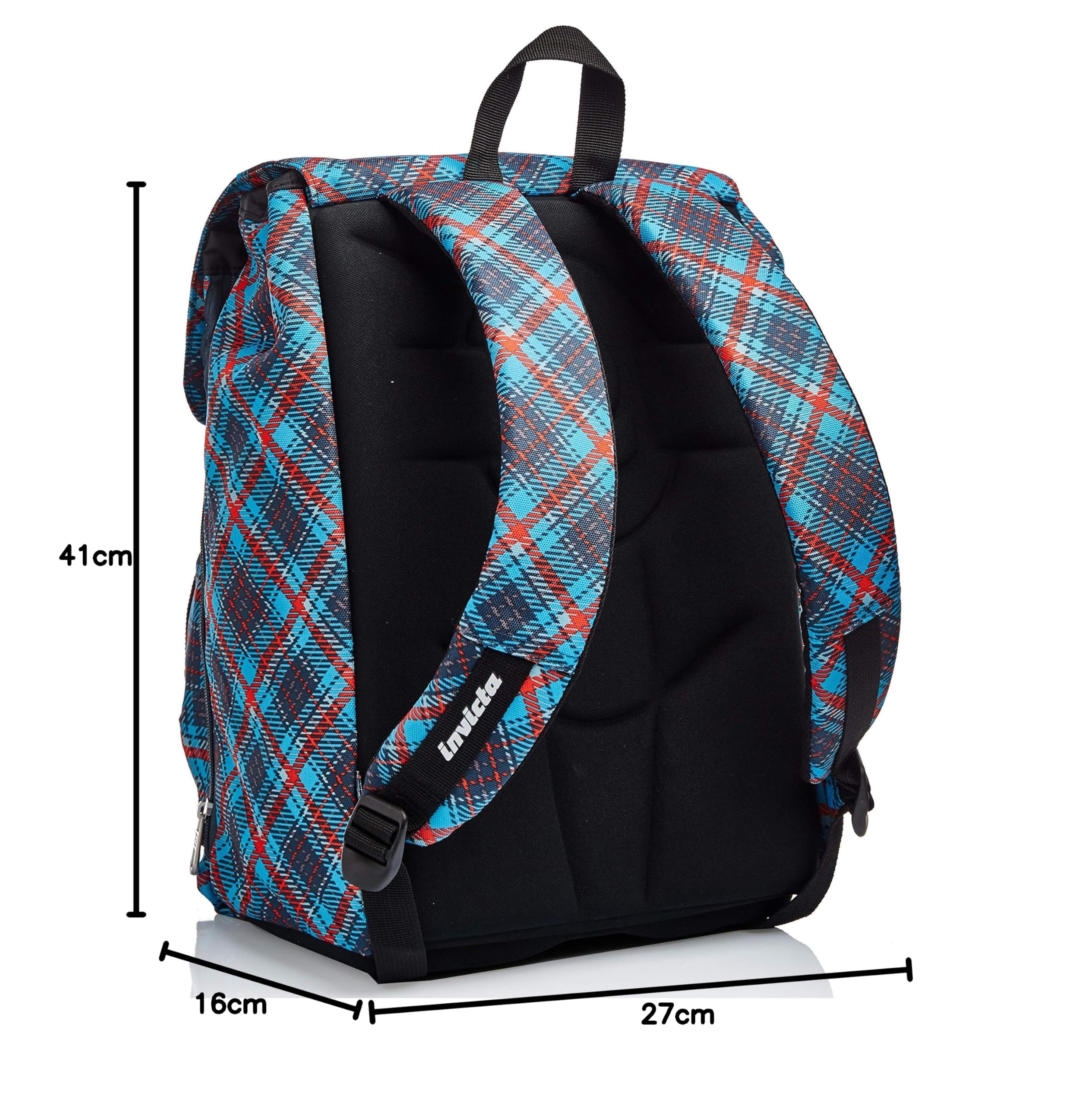 invicta-zaino-estensibile-tartan-blu-con-zip-laterali-19-28-litri-per-scuola-e-t image 7