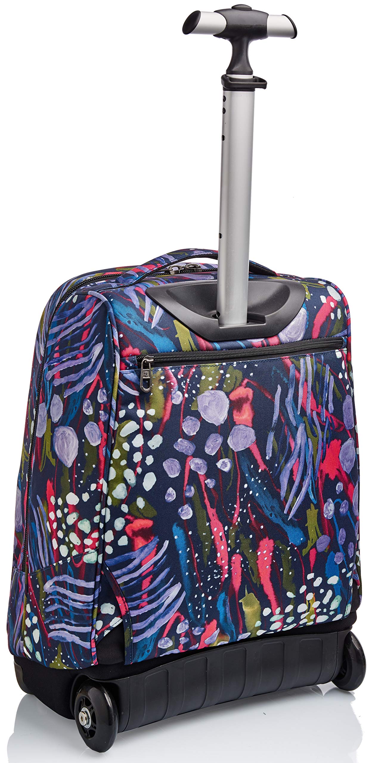 invicta-trolley-scuola-2-in-1-abstract-jungle-blu-35-litri-zaino-e-trolley image 6