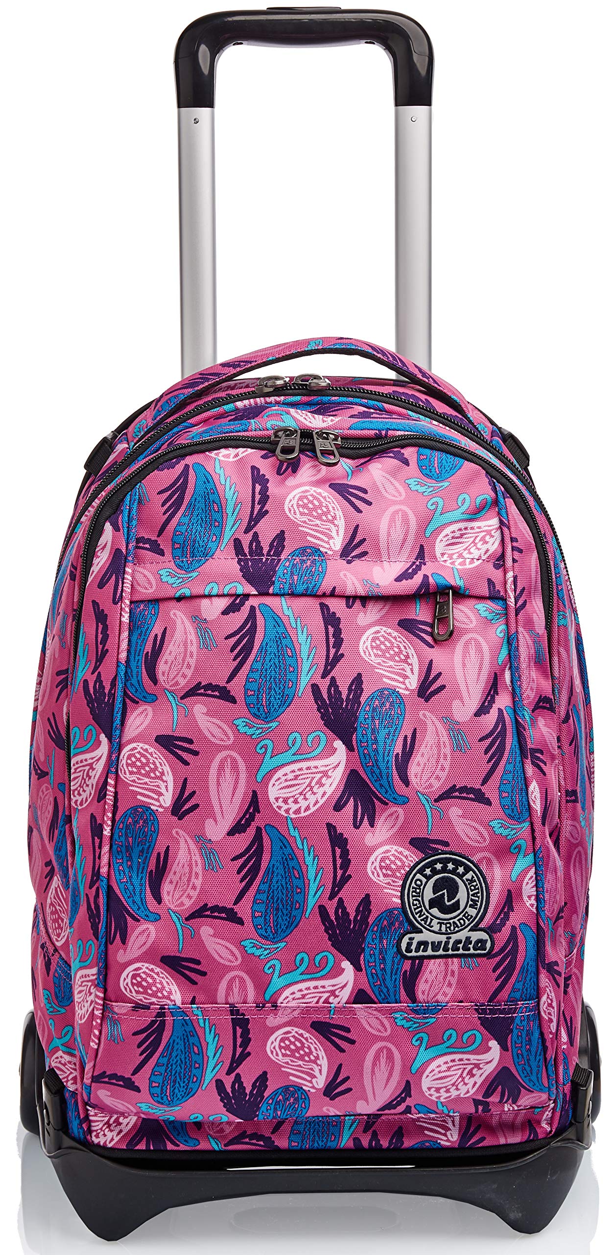 invicta-trolley-scuola-tech-3-in-1-rosa-paisley-zaino-con-carrello-sganciabile-e image 2