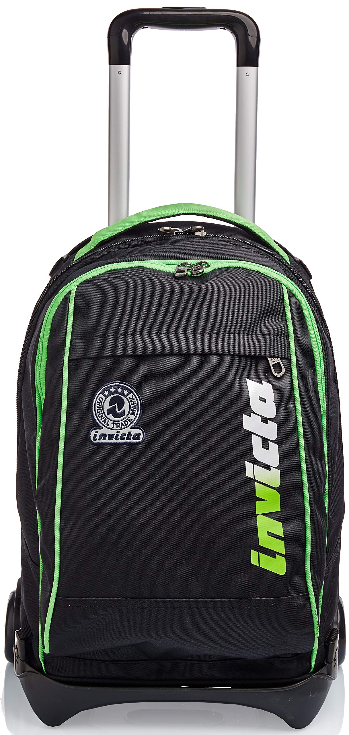 invicta-trolley-scuola-tech-3-in-1-nero-verde-con-zaino-sganciabile-e-crossover- image 1
