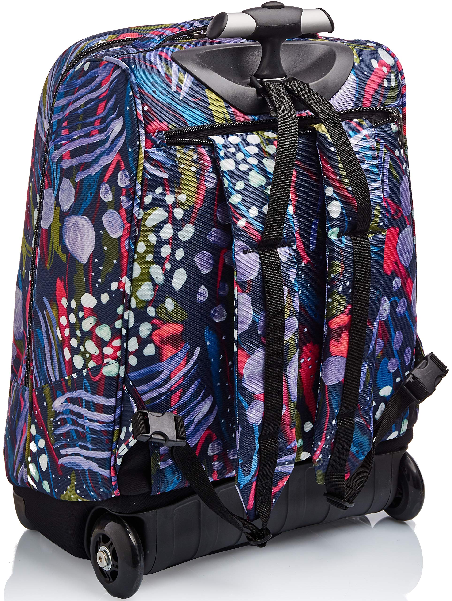 invicta-trolley-scuola-2-in-1-abstract-jungle-blu-35-litri-zaino-e-trolley image 4