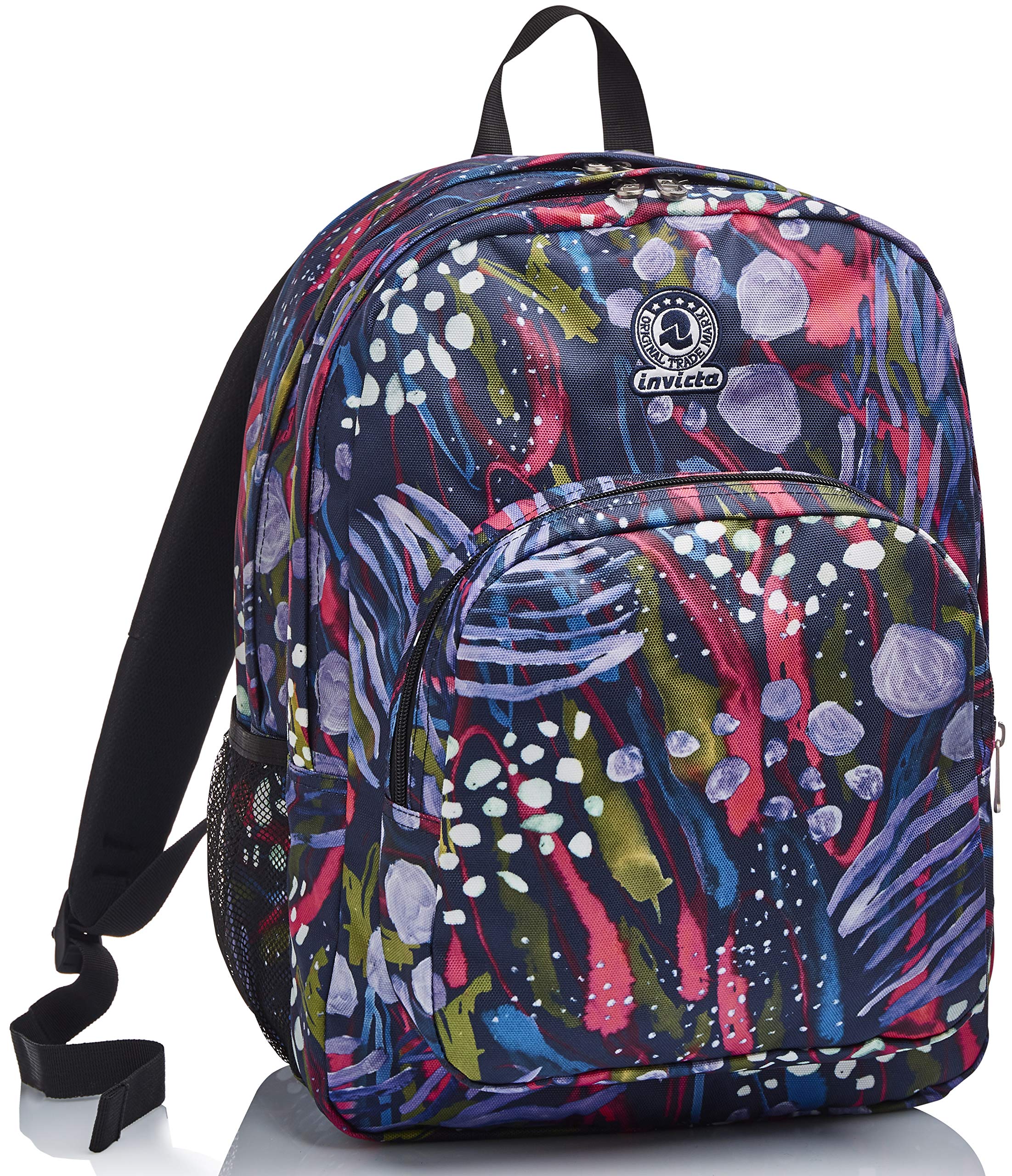 invicta-zaino-strong-abstract-jungle-blu-doppio-scomparto-38l-scuola-e-tempo-lib image 2